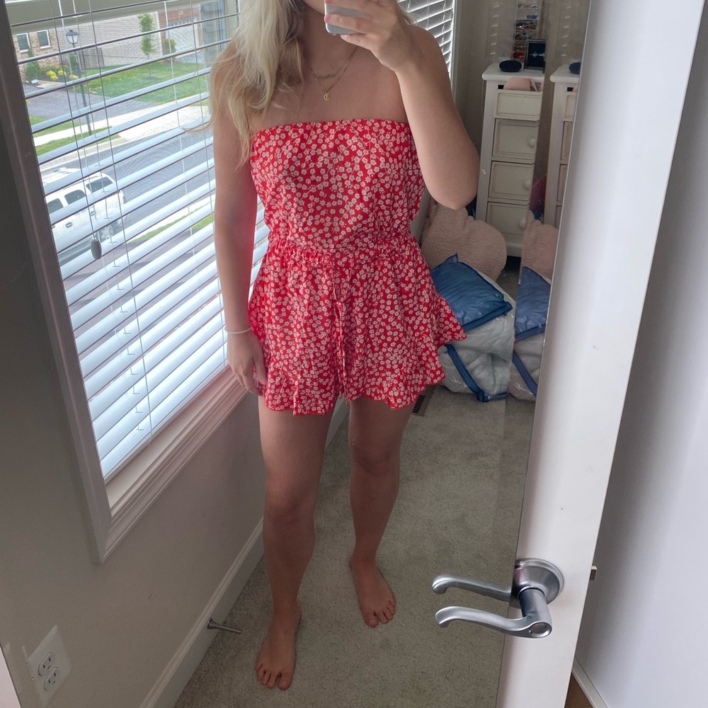 Princess Polly Red Floral Romper